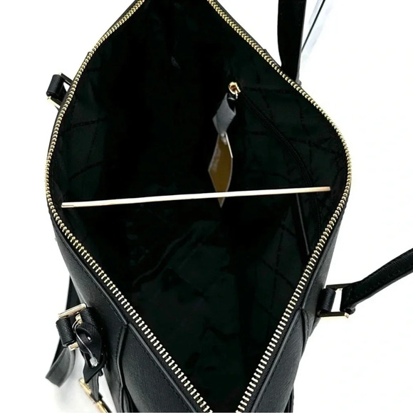 Michael Kors Large Charlotte Tote Bag & Large Double Zip Wallet Black (NWT) - Picture 9 of 14